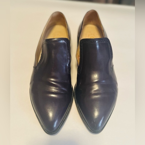 Chanel Mocassins Glazed Calf Skin Loafers /Dark Purple Size 37.5 - Picture 4 of 9